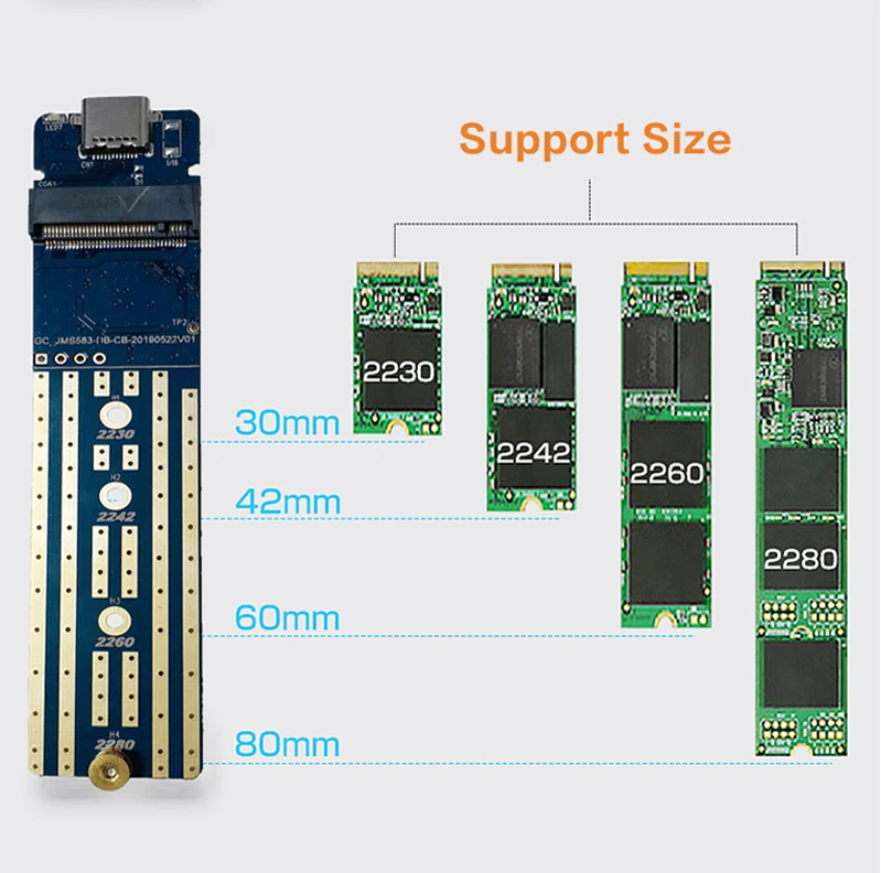NVME PCIE usb3.1 корпус для жесткого диска M.2 для Тип usb C жесткого диска 10 Гбит/с SSD Портативный коробка для жесткого диска внешний