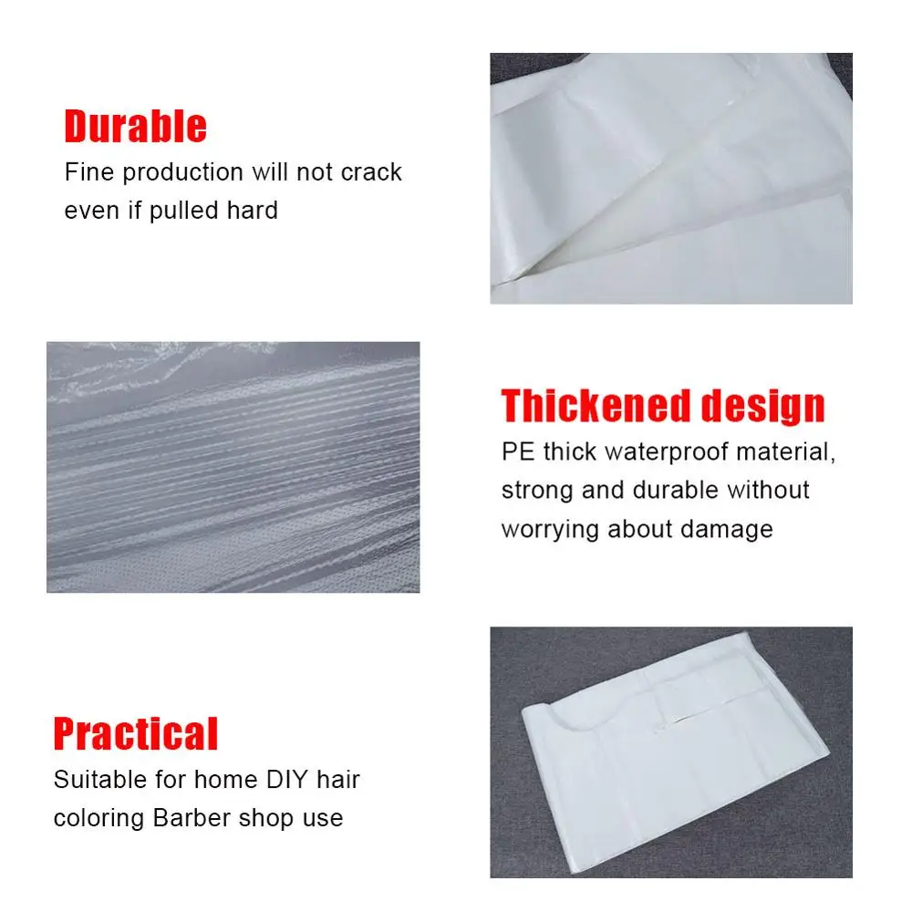 100 Pieces Disposable Long Barber Wai Cloth Perm Hair Salon Haircut Wai Hairdressing Cape Shawl Pe Apron 5
