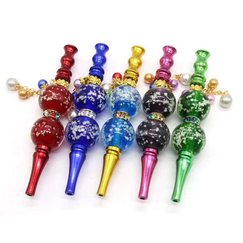 

Lantern Handmade Inlaid Diamond Decoration Shisha Hookah Alloy Hookah Mouth Tips Chicha Filter Mouthpiece Tips Detachable