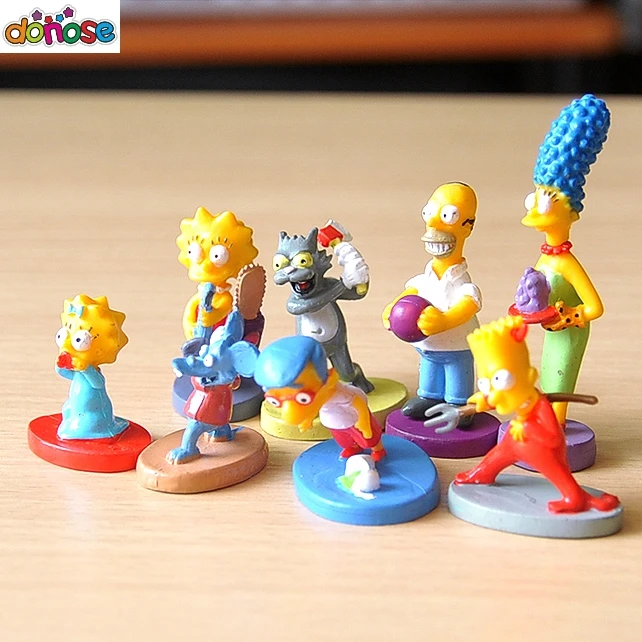 TheSimpsons 8pcs/set Collection Figure toys Cake Decoration Children toys PVC Action Figure Collection Model 2-3cm