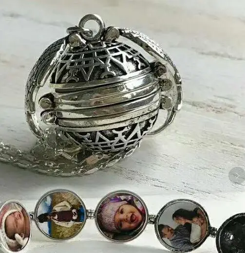 Dameshanger Magische Foto открытая вешалка Geheugen Angel Wing ожерелье с кулоном Ketting Meerlagige Foto-tussenlaag Mode-sieraden