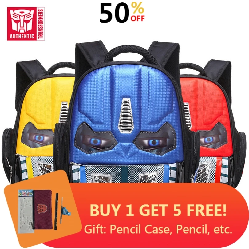 

TRANSFORMERS 2019 Children's Schoolbag Boy Cartoon Anime Backpack Children Backpack Student Bookbag Anti-Camel Bag for Kids Girl