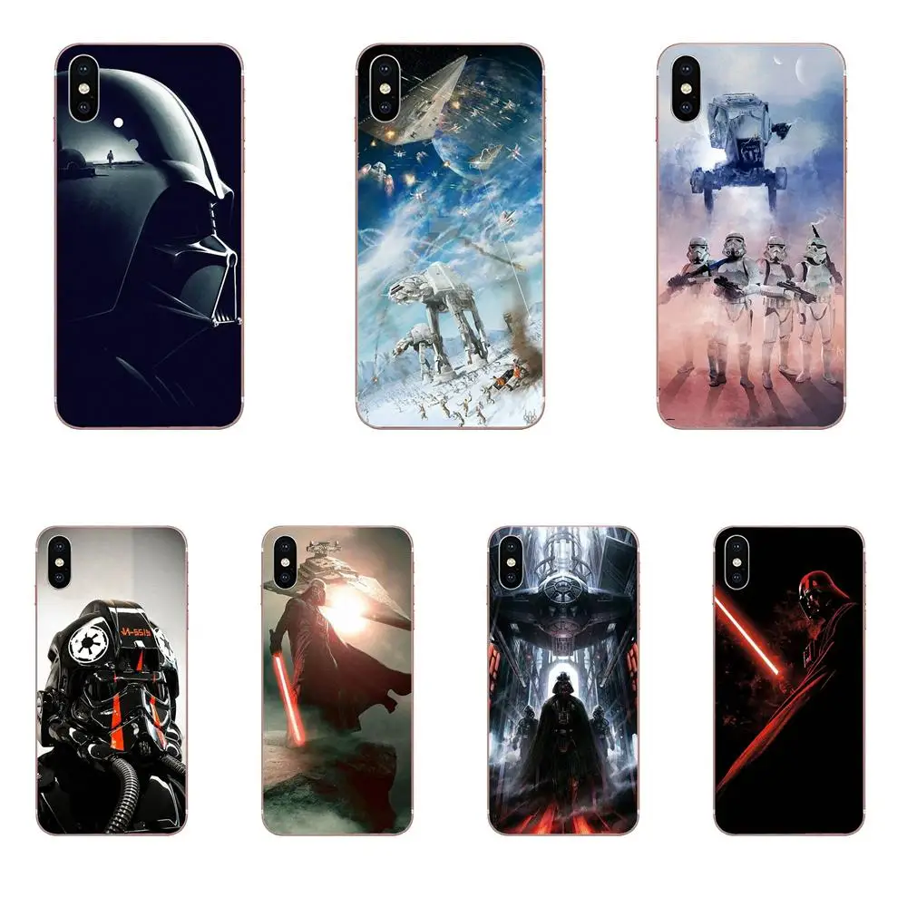 

Soft TPU Capa Case For Apple iPhone 4 4S 5 5C 5S SE 6 6S 7 8 Plus X XS Max XR Darth Vader Smoking Star Wars Artwork