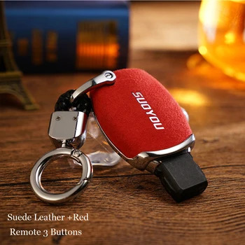 

New Suede Leather Car key Shell For Mercedes benz CLS CLA GLK GLA SLK AMG A B C R G E S class 2/3 Buttons Remote Key Fob Case