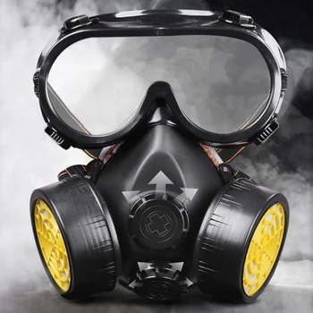 

Full Face Mask Respirator Gas Mask With Protective Glasses Filter Box Anti-fog Anti-Dust Painting Spraying Facepiece Safety Tool