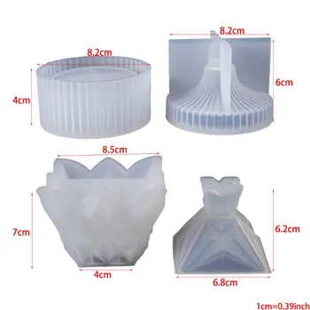 

Round stripe storage jewelry box DIY crystal Epoxy Resin Mold Silicone storage N58F