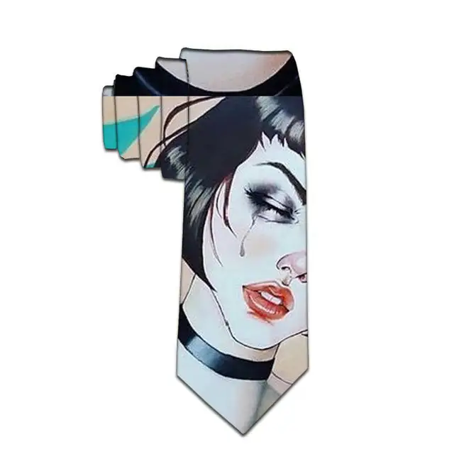 3D Printed Men's Polyester Slim Tie Funny Pattern Wedding Party Casual Happy 8cm Wide Tie Jacquard Weave Man Shirt Accessories style4