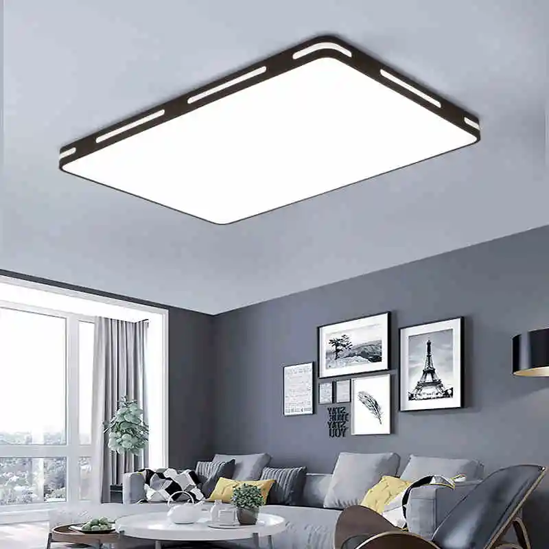 Современный потолочный светильник s светодиодный черно-белый квадратный ультра-тонкий практичный 5 см потолочный светильник для кухни гостиной светильник