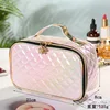 FUDEAM Leather Argyle Portable Women Cosmetic Bag Multifunction Waterproof Travel Storage Organize Handbag Female Makeup Case 3