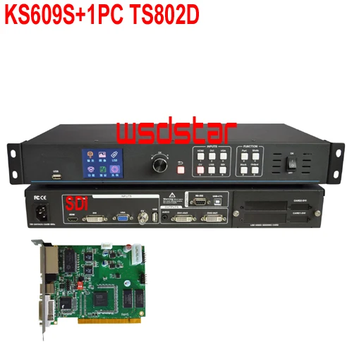 KS609S+ 1 шт. TS802D светодиодный видео процессор Вход USB/HDMI/DVI/VGA/CVBS/SDI 1920*1200 1920*1080 светодиодный экран в аренду видеопроцессор