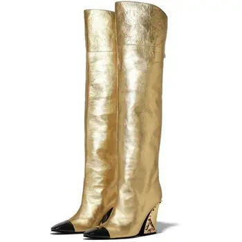 gold tall boots