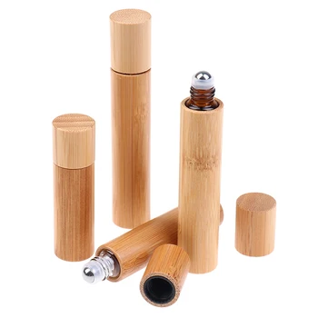 

5ml/8ml/10ml Bamboo Wood Bottle Perfume Empty Oil Bottle Stainless Roll On Ball Perfume Aromatherapy Bottle Oil Roller Bottle