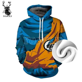 

YOJULY Unisex 3D Hoodie Anime Dragon Ball Goku Print Harajuku Fleece Thick Hoody Men/Women Fashion Casual Streetwear Hooded Y911