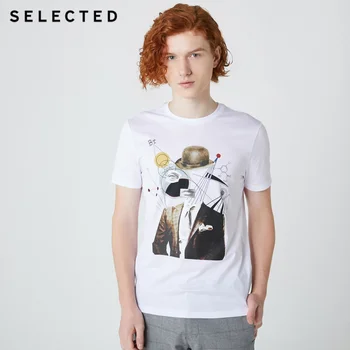 

SELECTED Men's Summer 100% Cotton Printed Short-sleeved T-shirt S|419201654