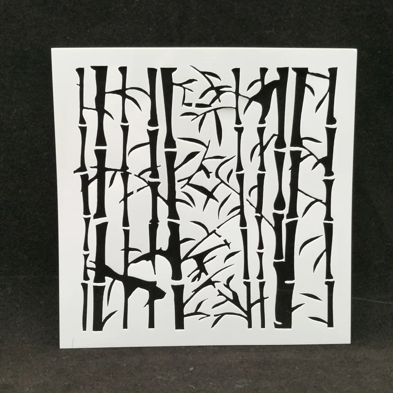 13*13 Bamboo Layering Stencils graffiti hand copied board hollowed out photo album graphic spray painting tool | Канцтовары для
