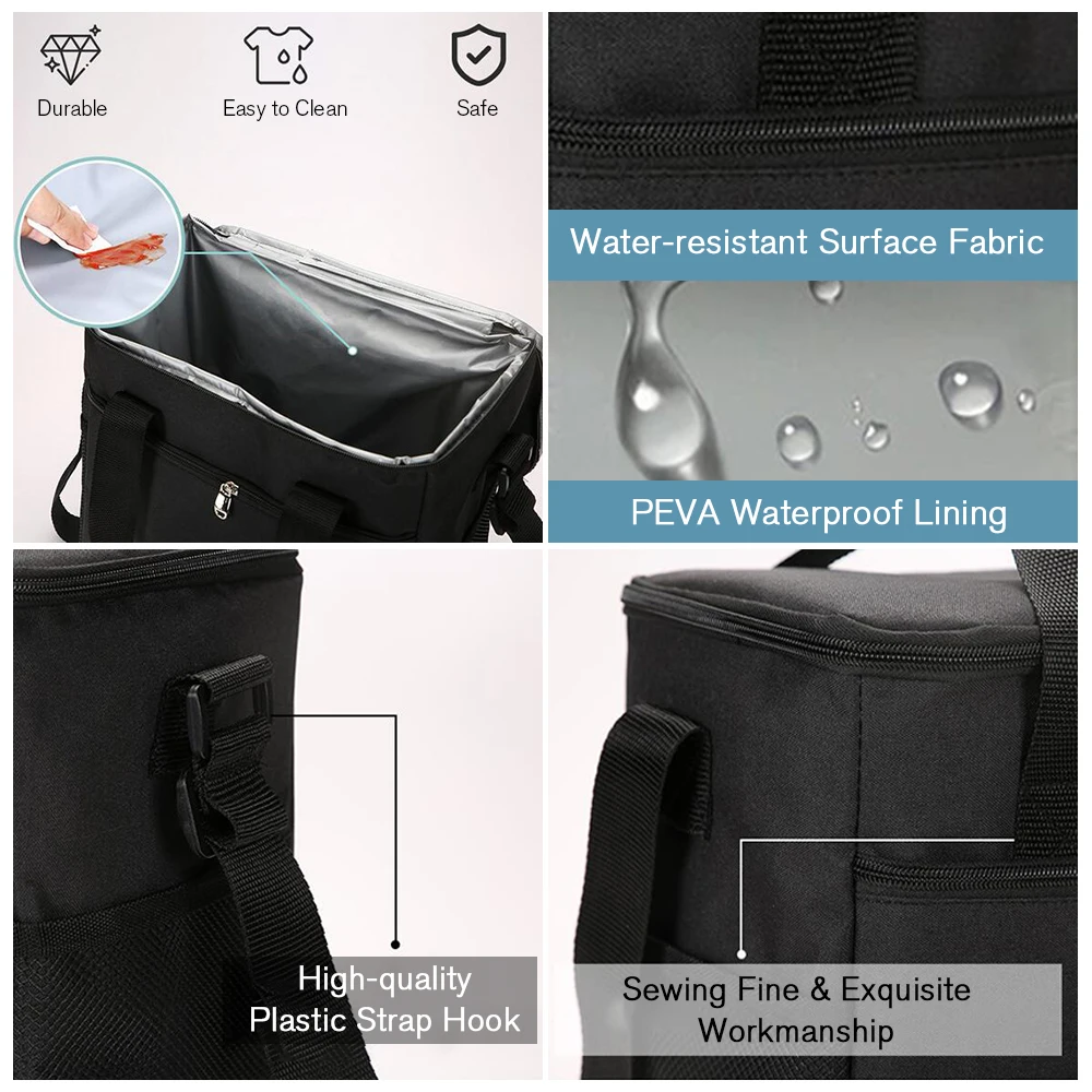 15L/6L Portable Insulated Thermal Cooler Lunch Box Bag For Work Picnic Bag Thermal bag for lunch bag Camping for Kids Adult