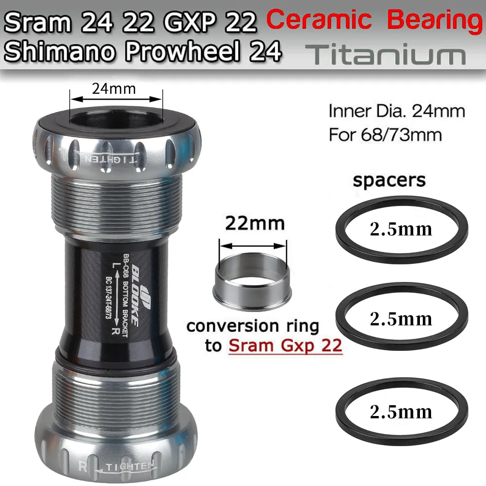 Blooke Mtb Bike Ceramic Bottom Bracket 24 22 Mm Set Bearing Sealed Bicycle Thread Kit Sram Shimano Gxp Prowheel Crankset Part Bicycle Bottom Brackets Aliexpress