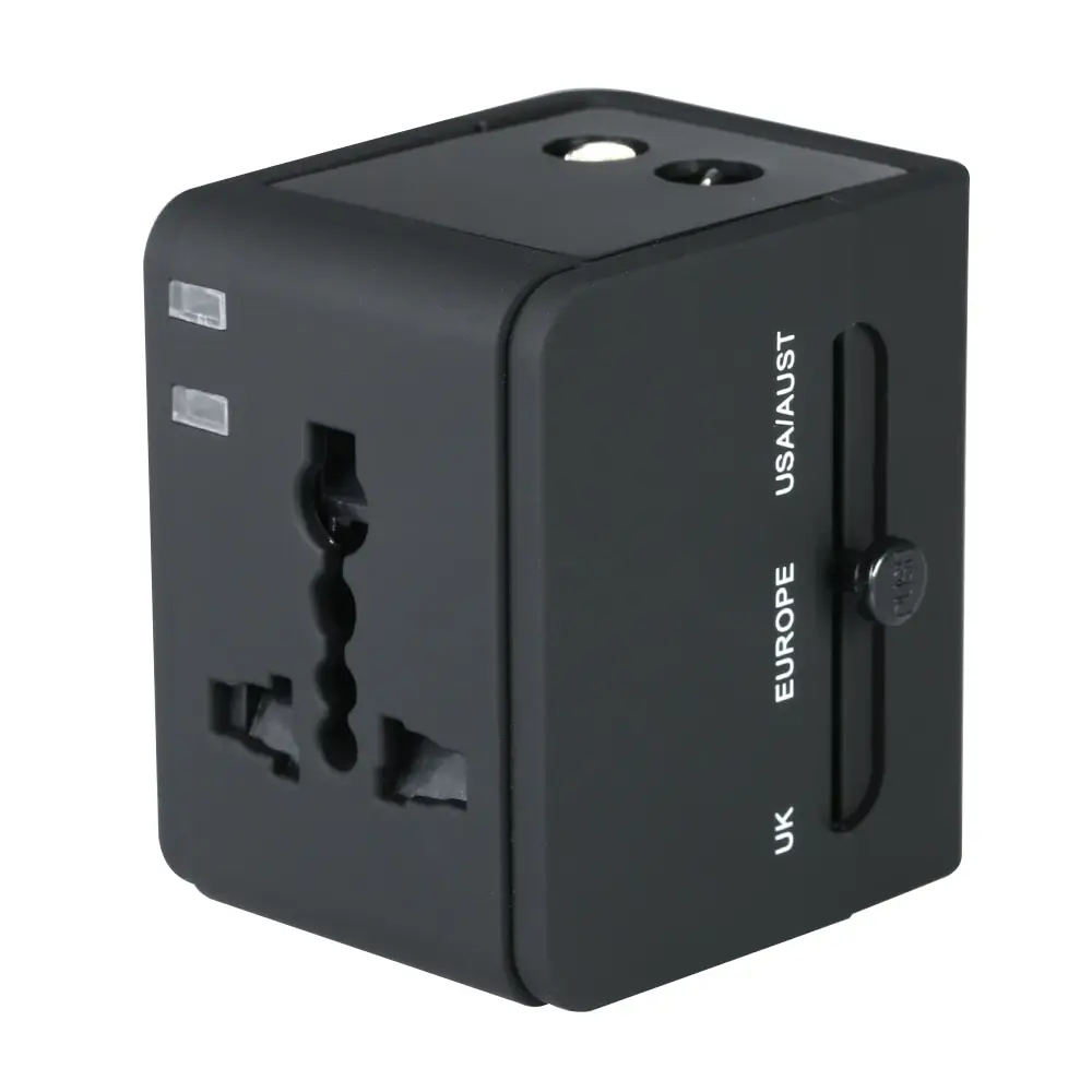 

Universal Travel Power Adapter Worldwide Electric Plug Socket USB International Power Plug Adapter for UK US AU & Europe
