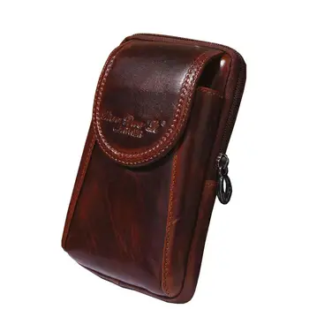

New Men Leather Vintage Cell/Mobile Phone Cover Case Skin Hip Belt Bum Purse Fanny Pack Waist Bag Hook Pouch