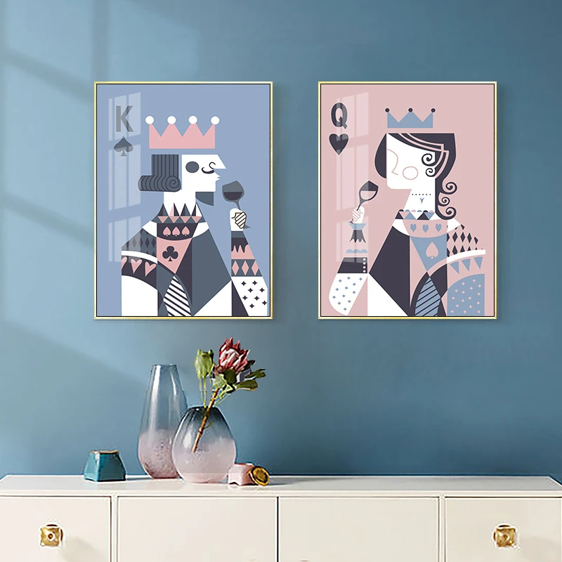 Abstract-Poker-Card-King-Queen-Drinking-Canvas-Painting-Wall-Art-Posters-Print-Gallery-Picture-Living-Room (3)