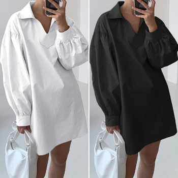 

Fashion Puff Sleeve Blouse ZANZEA Summer Women V Neck Casual Long Shirt Vestido Female Loose Top Blusas Robe Streetwear Tops