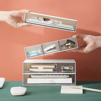 

Stackable Large Capacity Cosmetic Storage Box Makeup Drawer Organizer Jewelry Makeup Container Desktop Sundries Storage Box