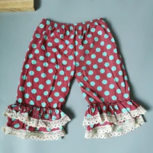 Новые красные шорты с принтом в горошек простые брюки для девочек кружевные плиссированные брюки