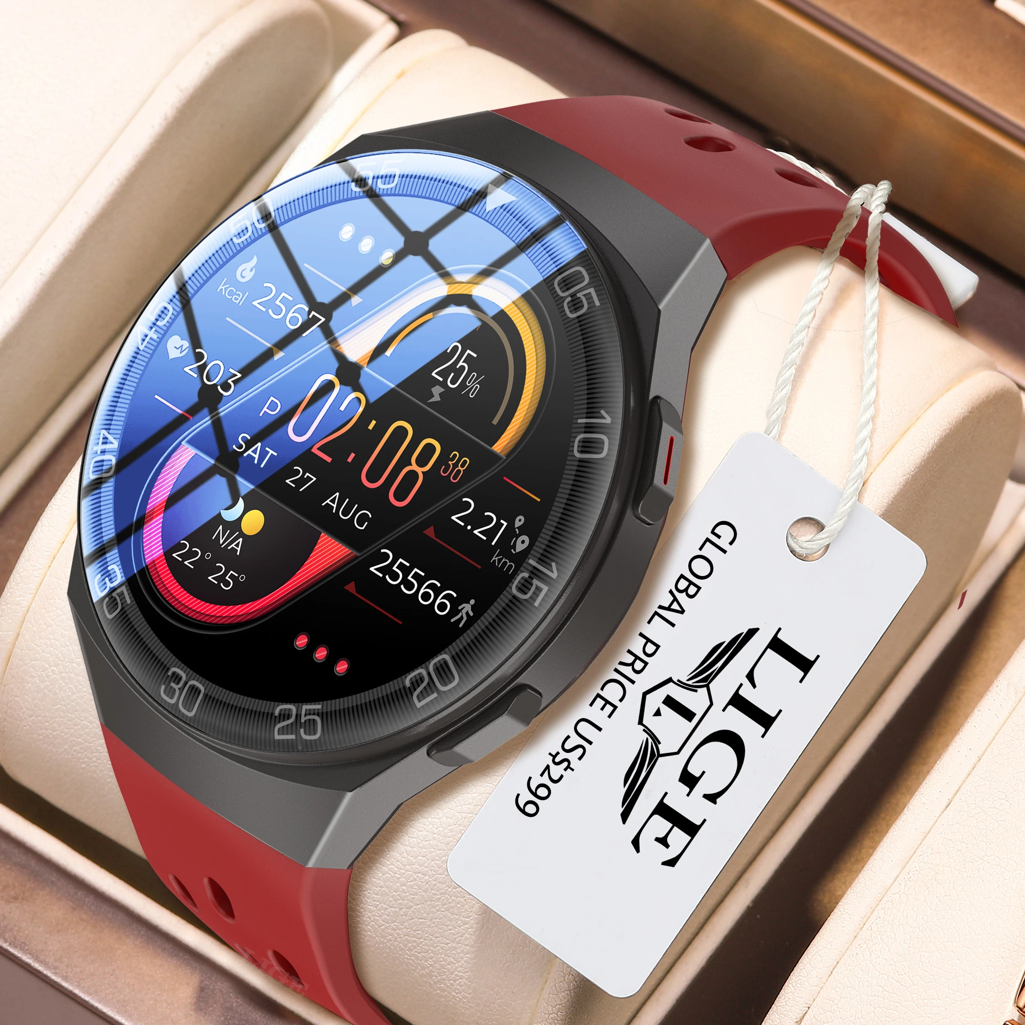 Lige 1.28inch Full Color Touch Screen Sport Smartwatch Men Women