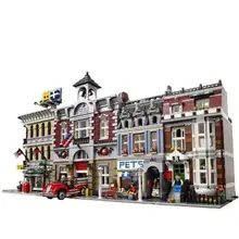 Модель, конструкторные блоки, Детские кубики, игрушки, совместимые с создателей города улица дома 15001 15002 15003 15004 15005 15006 15007 15008