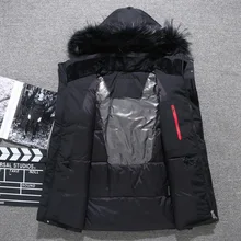 31 градусное пуховое пальто для мужчин, толстая зимняя Красивая большая теплая парка с воротником из натурального меха, водонепроницаемая ветрозащитная куртка