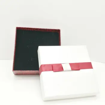 

18PCS Rectangle White + Red Earrings Necklace Pendant Ring Set Boxes Jewelry & Jewelry Gift Set Box90x90 x30MM "Fashion