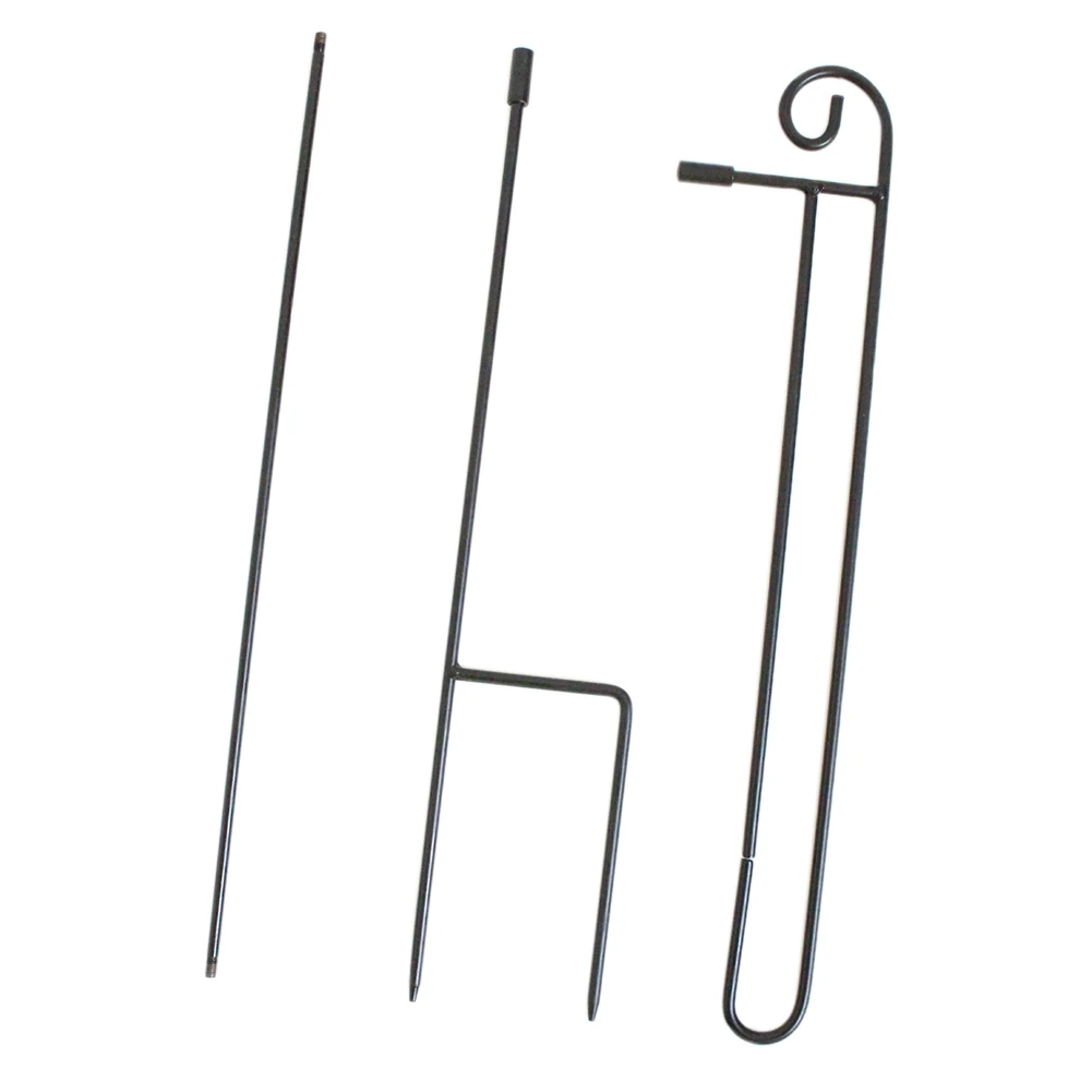Home Decor Accessories Black Garden Holiday Theme Banner Bracket Indoor Iron Art Wedding Yard Holder Outdoor Flagpole Flag Stand