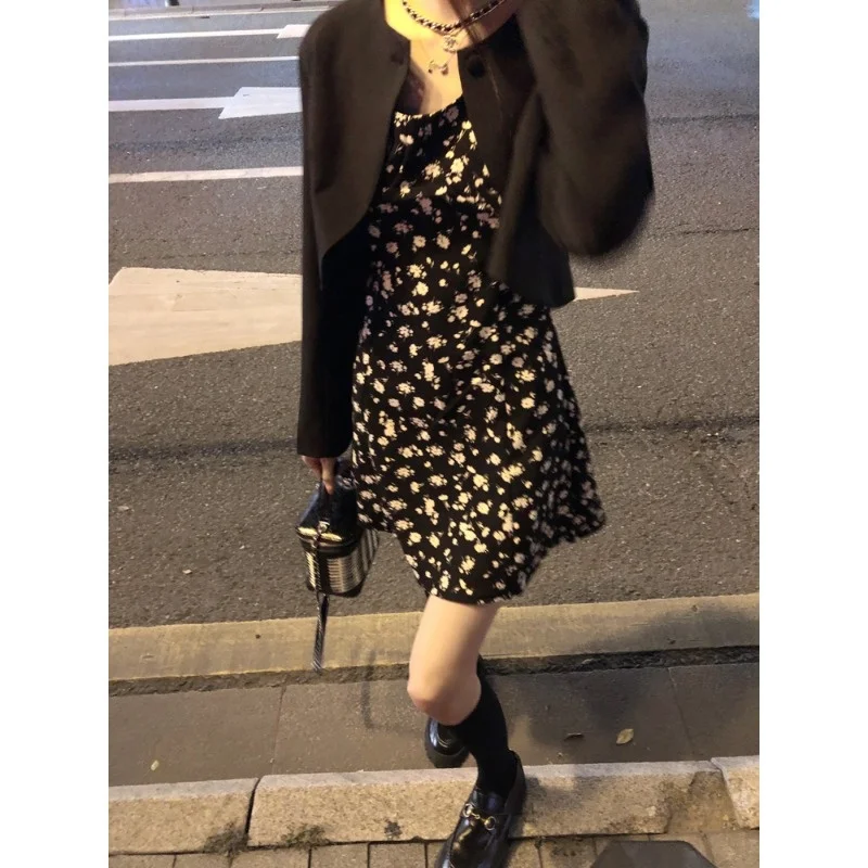 Модный Шикарный ретро-костюм в гонконгском стиле женский короткий пиджак на