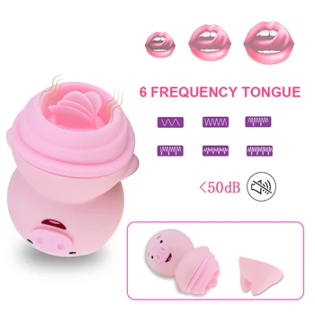 Pig Cunnilingus Tongue Vibrators Sex Toys for Women Nipple Massager Clitoris Stimulator Oral Orgasm Sexual Arouse Masturbator 2