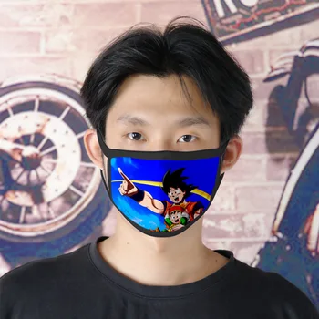 

Japanese Anime Dragon Ball Mask Black Fashion Dustproof Anti-pollution Mask Can Be Washed and Reusable Child Mask