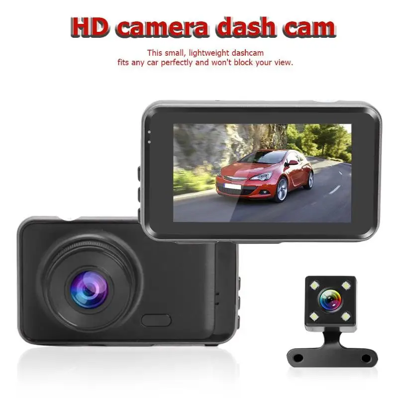1080P Автомобильный видеорегистратор Камера FHD объектив 170 градусов Dashcam с камерой заднего вида g-сенсор отличное качество изображения и широкое видение