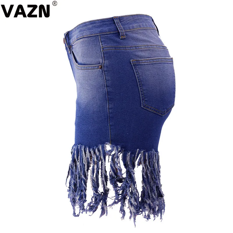 VAZN, летние, для молодых девушек,, эластичные, новые, для женщин, повседневные, с карманами, джинсовые, с дырками, с высоким поясом, светло-голубые, короткие, джинсовые штаны
