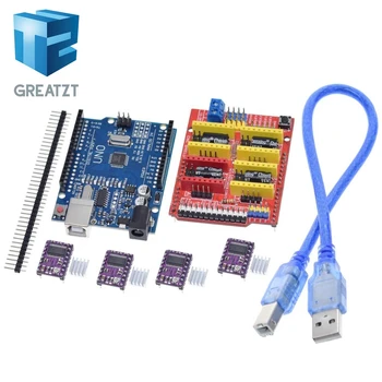 

TZT cnc shield V3 engraving machine 3D Printe+ 4pcs DRV8825 driver expansion board for Arduino + UNO R3 with USB cable