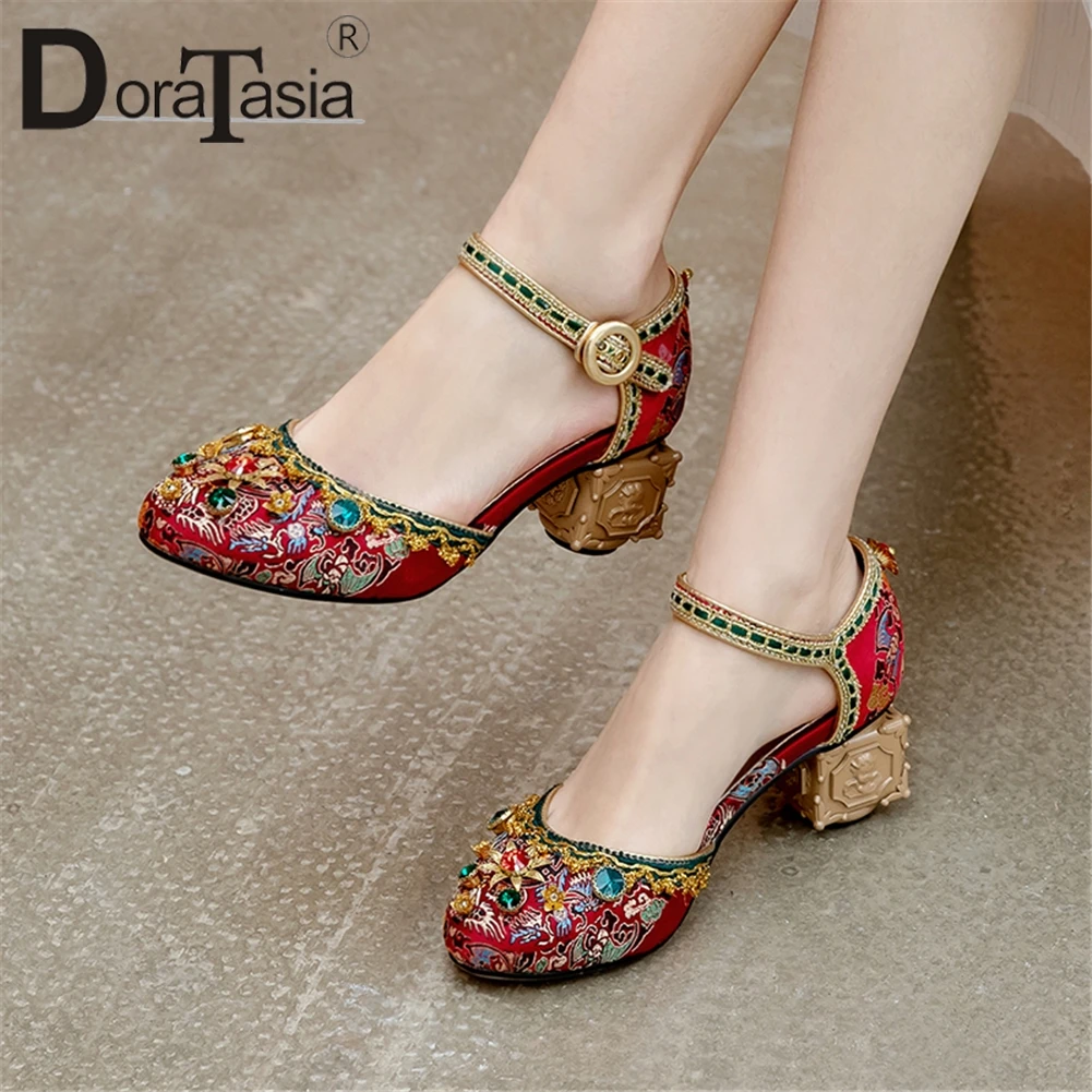 

DORATASIA New Ladies Brand Design Colorful Sandals 2020 High Strange Heel Sandals Women Summer Fashion Decorating Shoes Woman