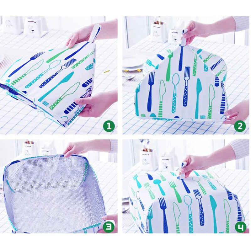 Крышка для посуды 22x22x15 см, сохраняющая тепло, охлаждающая изоляция, складной контейнер для хранения пищевых продуктов