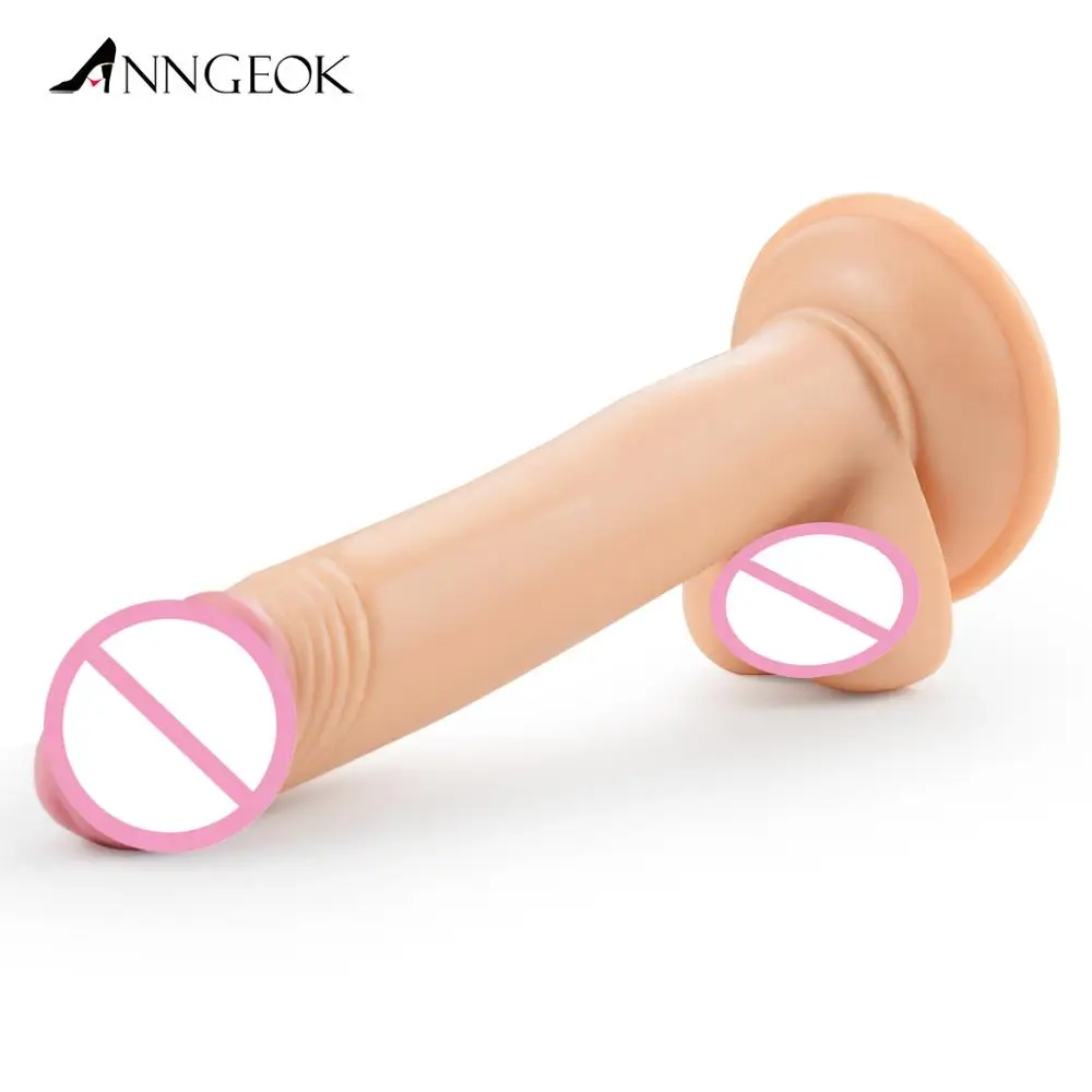 ANNGEOK Flesh Dildo Accessories Couple Sex Machine Attachments Realistic Humongous Dildos for Women Vagina Anal Adult Toy AN-R10