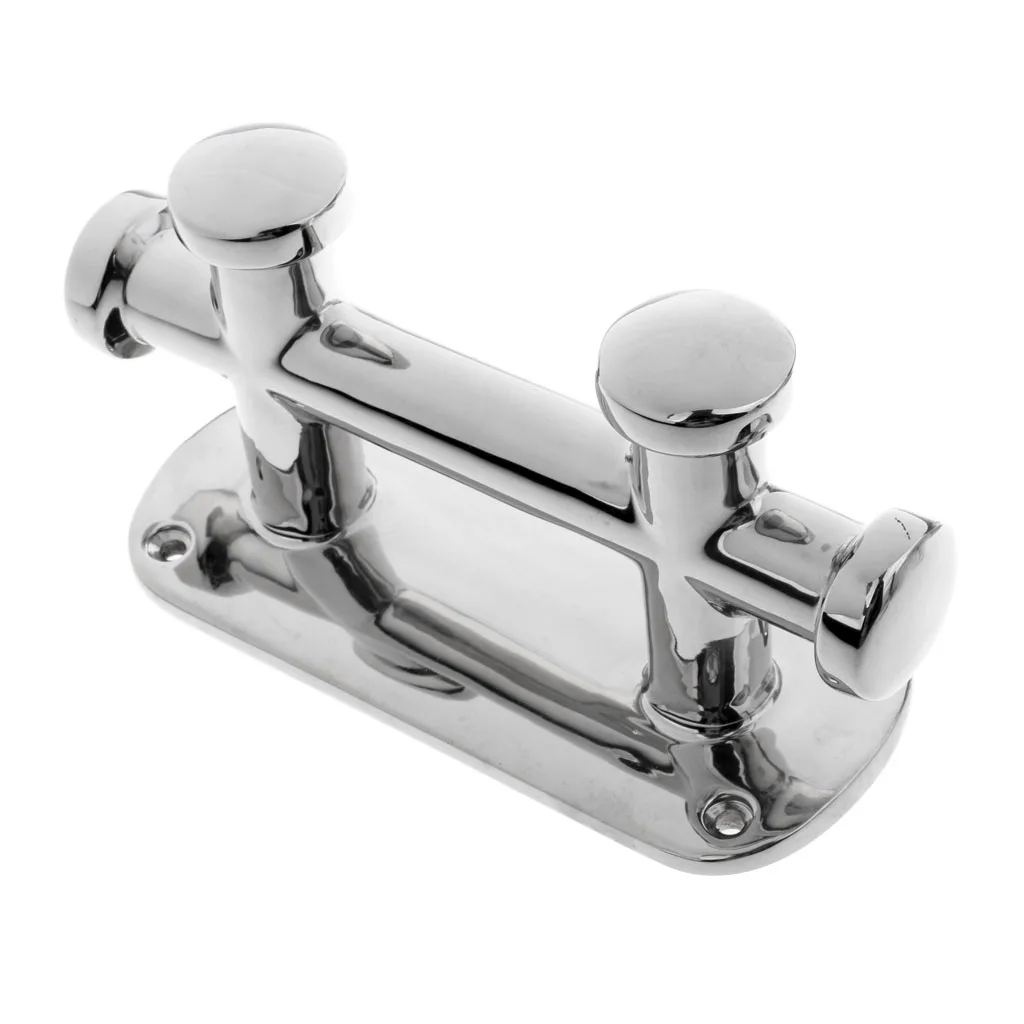 

Heavy Duty Yacht Boat Double Cross Bollard Rope Post Cleat Deck Dock Mooring Hardware Polished Marine Grade 316 Stainless Steel
