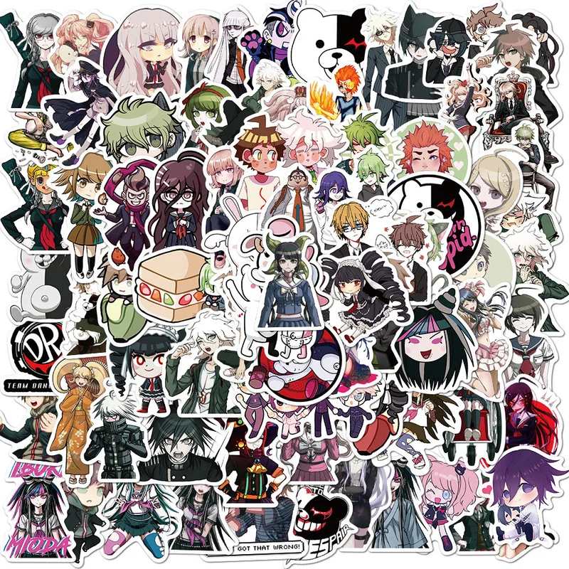 10/50/100 шт. разные наклейки из игры Danganronpa для самостоятельной сборки сноуборда