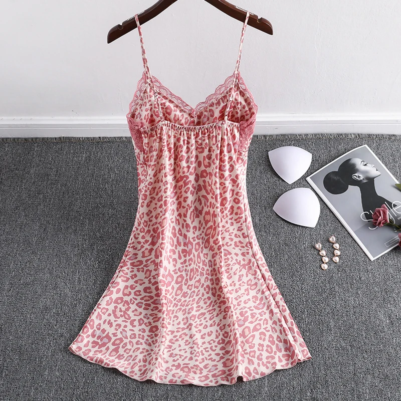 Lace Women's Nightdress Girl Sleepwear Silk Pijama Woman Dress Female Sling Nightwear Clothing 2021 Fashion Ladies Homewear