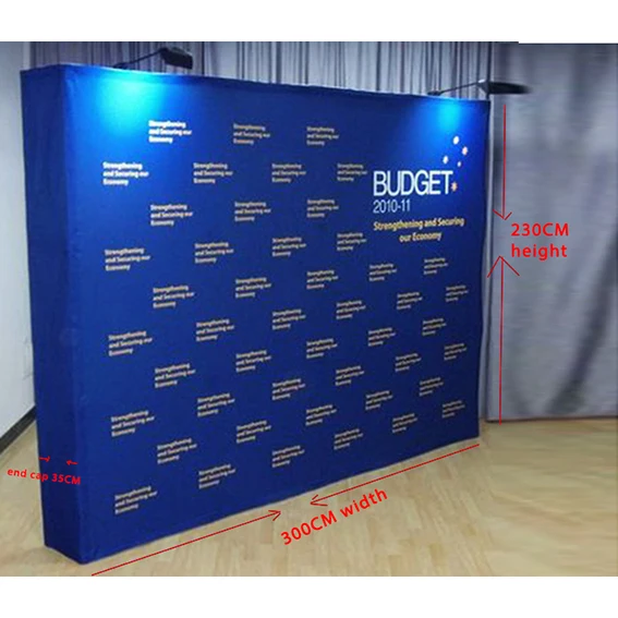 На заказ 3X4 ткань всплывающий 230x300 см выставочный стенд для баннеров 8*10 футов