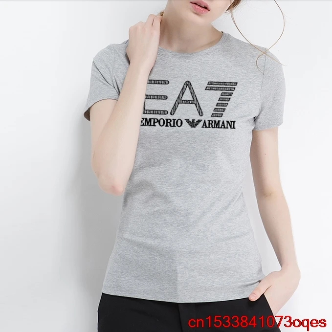 Armani- New Original Brand T Shirt Women Tops Summer Short Sleeve Fashion T-shirt 100% Cotton Tshirt 2AR56