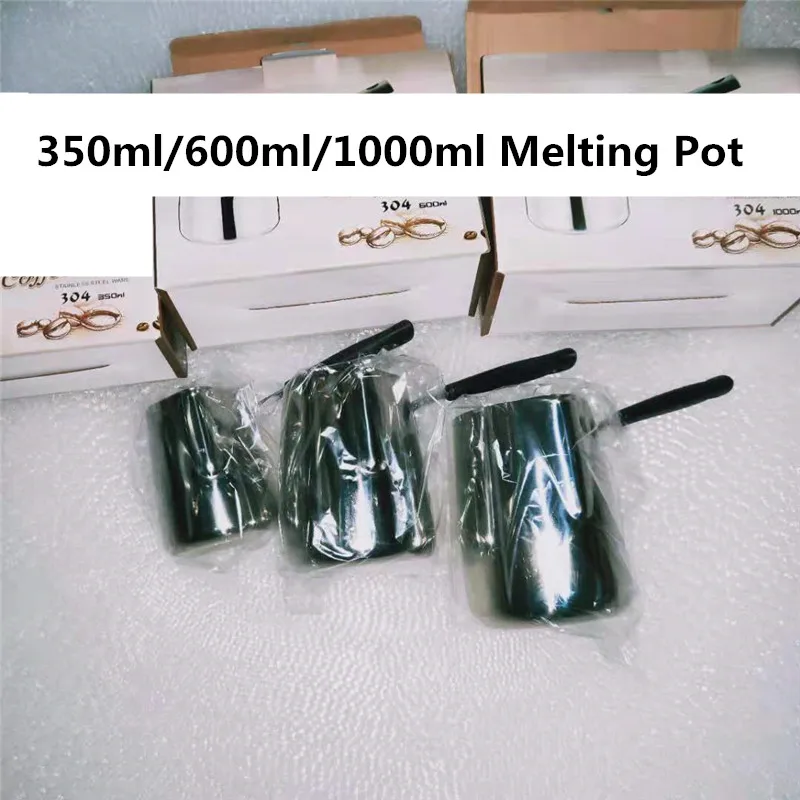 Чаша для воска из нержавеющей стали с длинной ручкой бакелита расплавляет