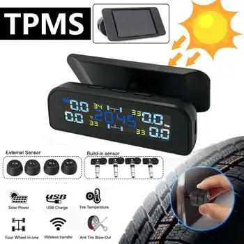 

Smart Car TPMS Tyre Pressure Monitoring System Solar Power Digital LED Display Auto Security Alarm Systems Tyre Pressure