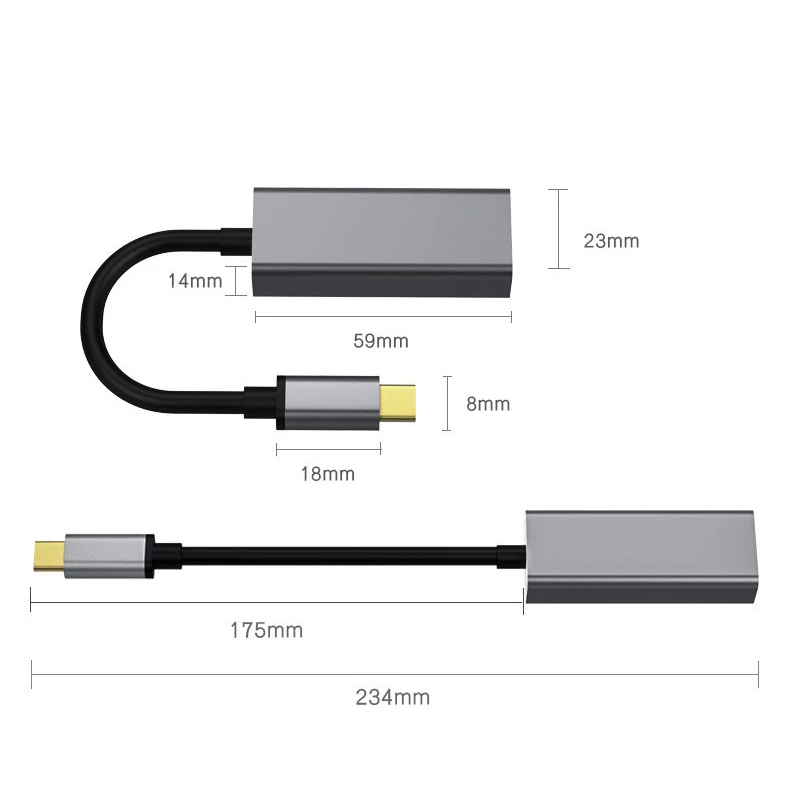 Typ-C Ethernet адаптер Typ-C на 10/100/1000M RJ45 Lan адаптер для MacBook Тип C сетевая карта USB Ethernet