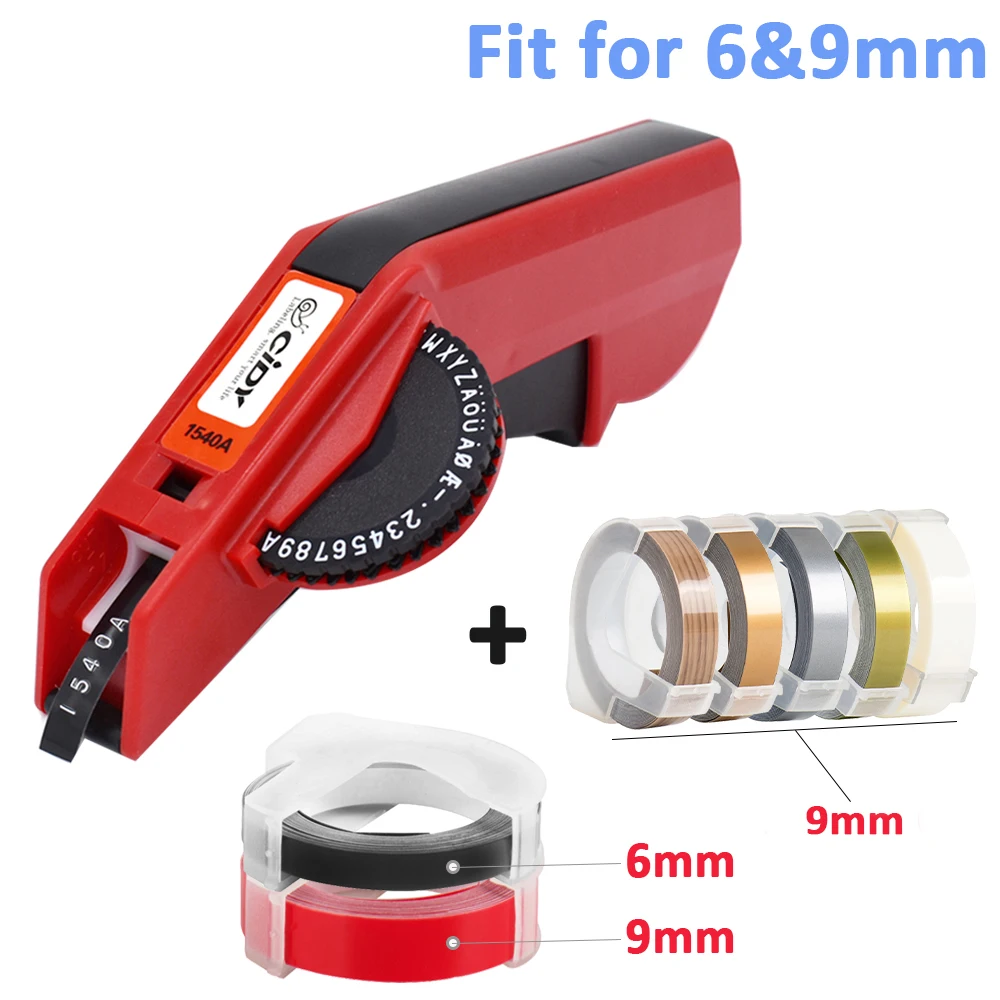 Cidy 1540 Gravando Etiqueta Fabricante com mm 3d Fitas Gravadas para Dymo 1610 Motex E101 Máquina de Escrever Impressora de Etiquetas Manual - Imagem 4
